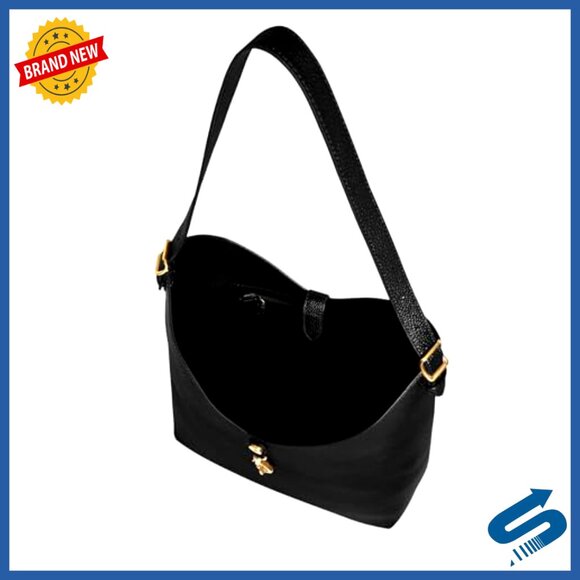 Leather Hobo Bag Shoulder Handbag Magnetic Snap Closure Back Pocket - Picture 5 of 6